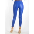  Alakformáló, bőrhatású, királykék leggings