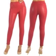  Alakformáló, bőrhatású, piros leggings