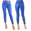  Alakformáló, bőrhatású, királykék leggings