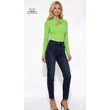 Dekoltázsnál csavart világoszöld felső