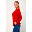 Környakú piros pulóver