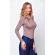 Csavart nyakú cappuccino barna body