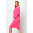 Ujjain díszgombos lezser fazonú pink ruha