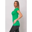 Dekoltázsnál kivágott bordás anyagú zöld felső