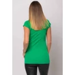 Dekoltázsnál kivágott bordás anyagú zöld felső