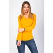 Mustársárga V nyakú basic felső