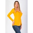 Mustársárga V nyakú basic felső