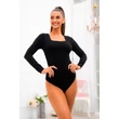 Fekete body,négyzet alakú dekoltázzsal