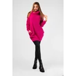 Kámzsanyakú pink pulóver