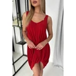 Csavart aljú piros mini ruha/tunika