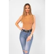 Tüll betétes mocha színű body