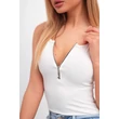 Ujjatlan cipzáras fehér felső