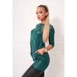 Latex hatású zsebes zöld tunika/ruha