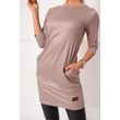 Latex hatású zsebes,mocha tunika/ruha
