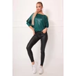 Latex hatású bő szabású zöld  felső