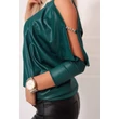 Latex hatású bő szabású zöld  felső