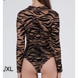 Barna alapon fekete mintás tüll body