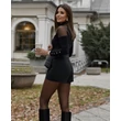 Tüll betétes fekete body
