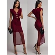 Nicole elegáns bordó ruha