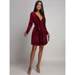 Stella flitteres bordó mini ruha