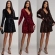 Stella flitteres bordó mini ruha