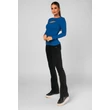 Dekoltázsnál kivágott királykék bordás felső