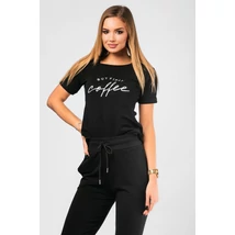 Coffee nyomatos fekete póló