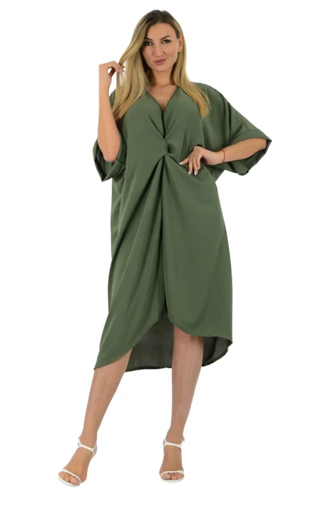 Khakizöld oversize muszlin  ruha/tunika