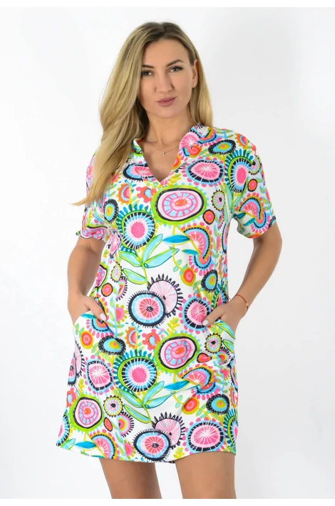 Ingnyakas mintás ,zsebes ruha