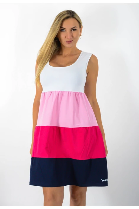 Atléta pántos(fehér-rózsaszín-pink-kék) 4 színű ruha