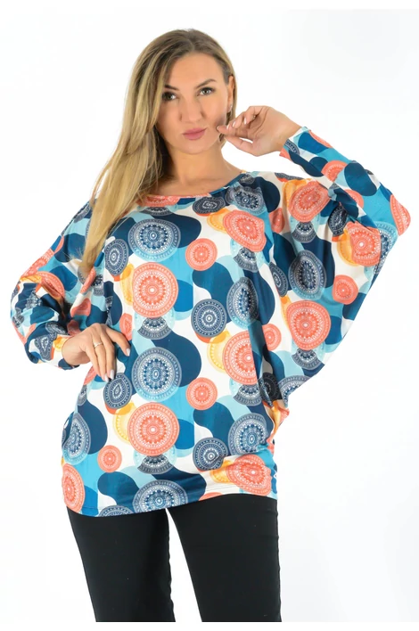 Denevér ujjú mintás  felső