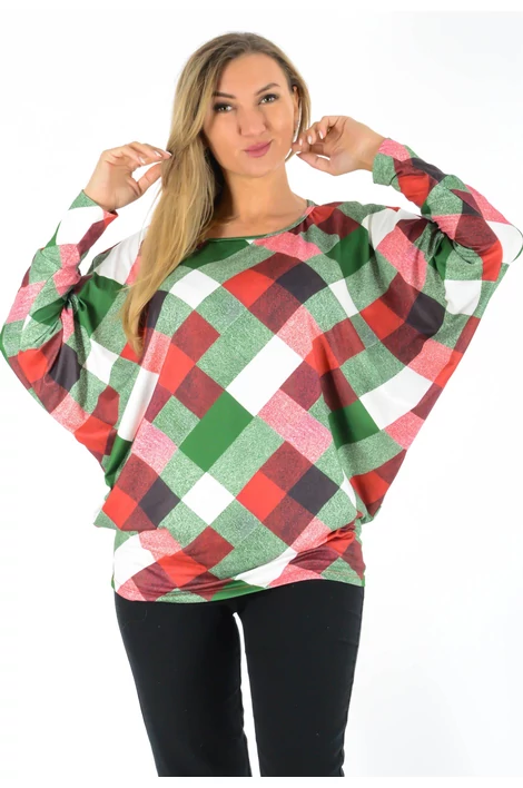 Denevér ujjú mintás  felső