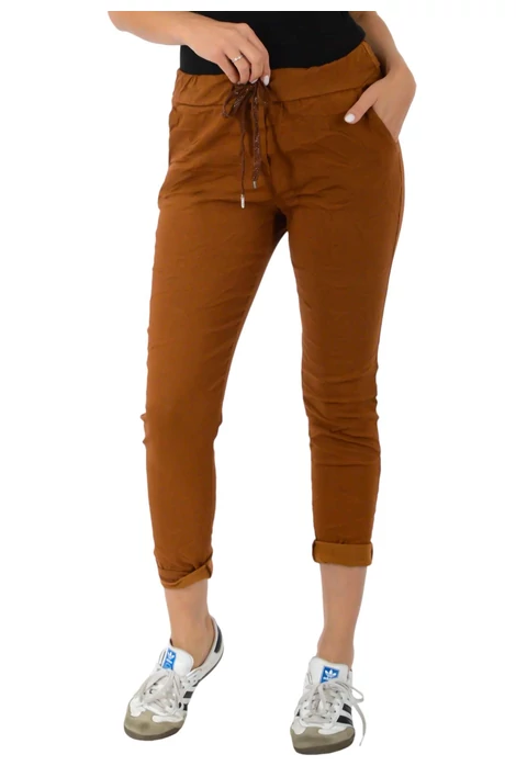 Elasztikus kávébarna nadrág