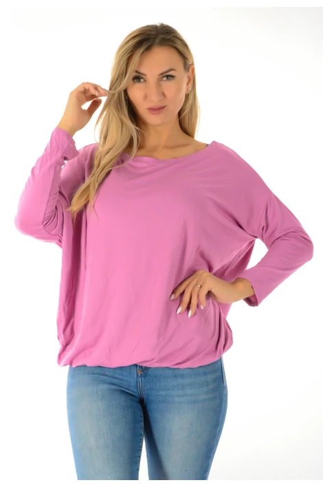 Félvállas gumis derekú orgona  lila felső