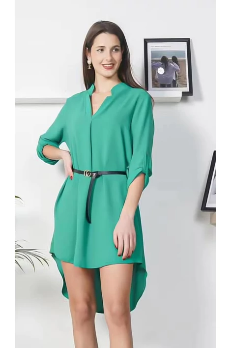 Claudia smaragdzöld muszlin ing ruha/tunika