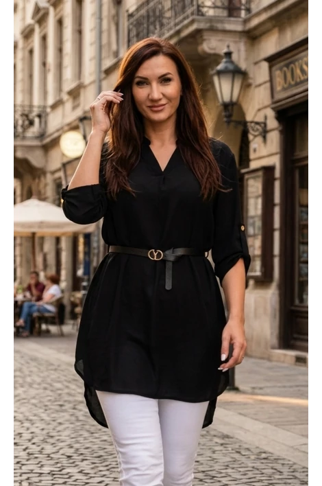 Claudia fekete muszlin ing ruha/tunika