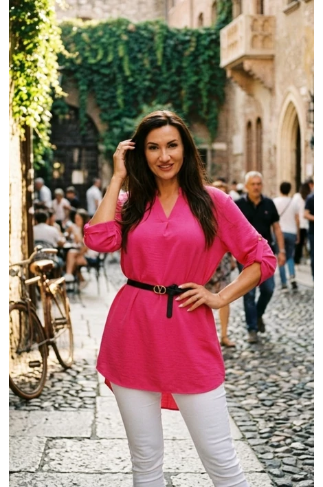 Claudia pink muszlin ing ruha/tunika