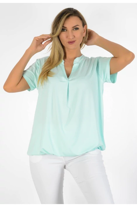 Ing nyakas alól gumis világoszöld felső