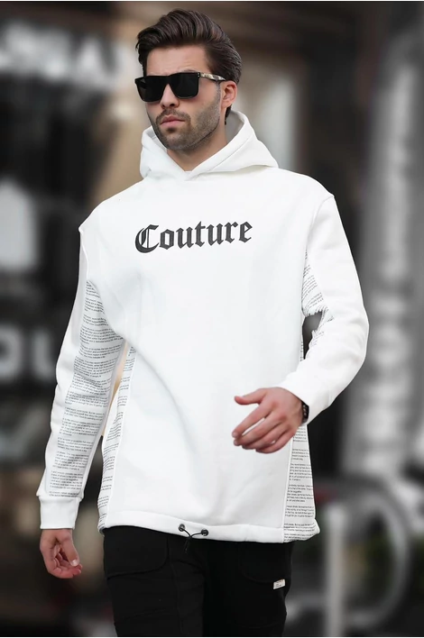 Fehér színű extravagáns pulóver