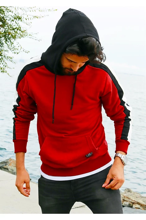 Piros Madmext Kapucnis pulóver