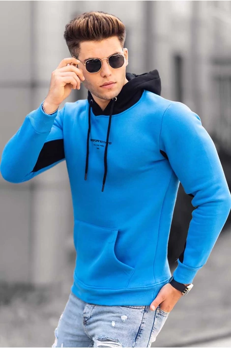 Kék színű extravagáns pulóver