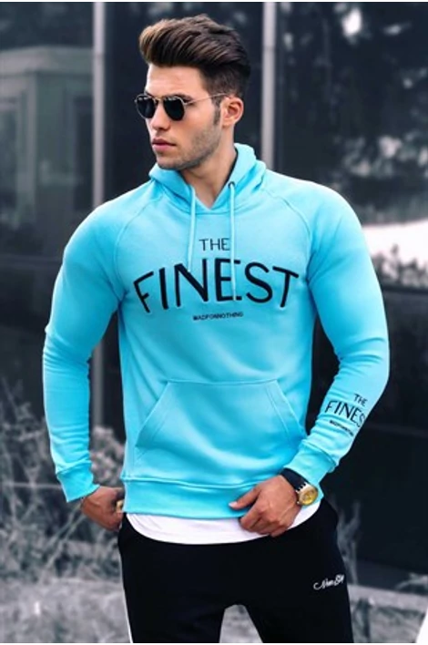 Tűrkizkék extravagáns pulóver