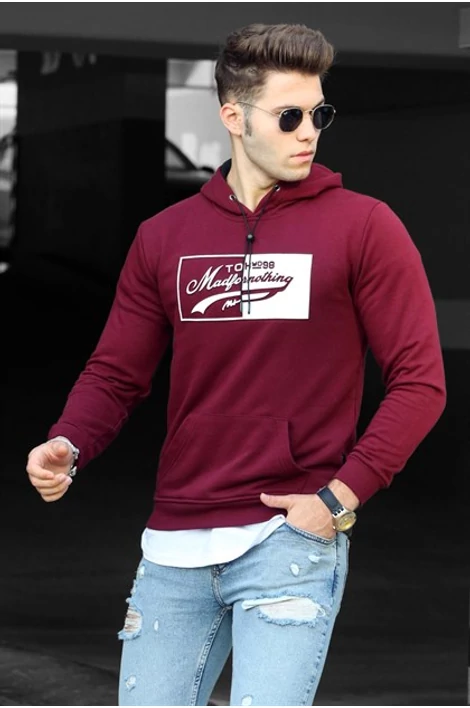 Bordó színű extravagáns pulóver