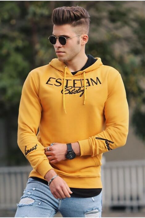 Sárga színű extravagáns pulóver