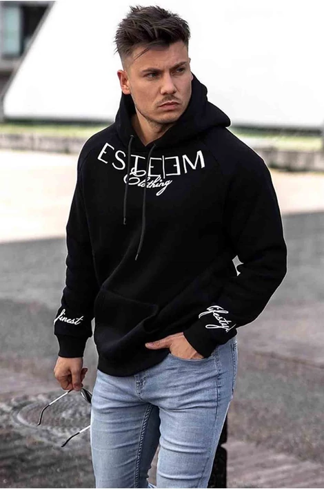 Fekete színű extravagáns pulóver