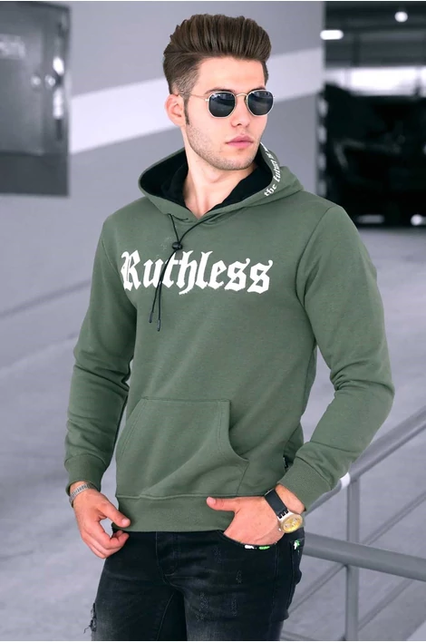 Khakizöld extravagáns pulóver