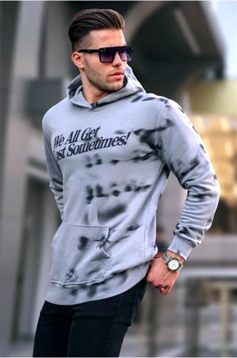 Szürke színű extravagáns pulóver