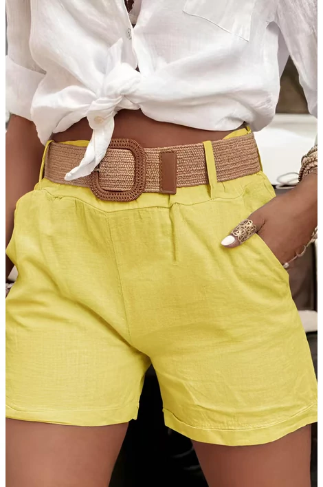 Lenge anyagú sárga rövidnadrág 