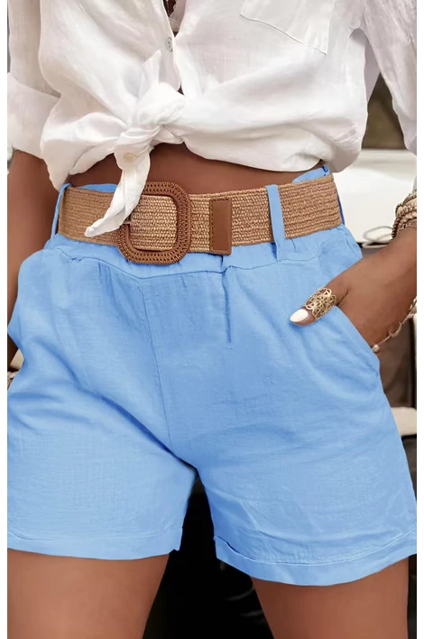 Lenge anyagú világoskék rövidnadrág 