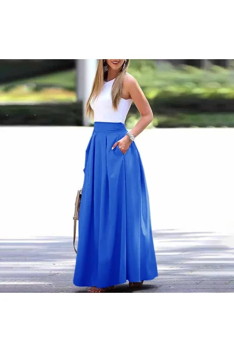 Zsebes királykék maxi szoknya